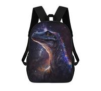 sinyumoney Galactic Dinosaur Art Print-2 3D Printed Children's School Backpack for Kids High Capacity Travel Rucksacks 17 Inch Book Bags Kids