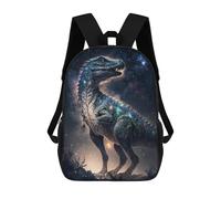 sinyumoney Galactic Dinosaur Art Print-5 Kids Backpack Girls 3D School Bags Children's 17 Inch Rucksack Toddler Schoolbag,Casual Daypacks Fashion Bookbag Bag