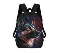 sinyumoney Galactic Dog Portrait -12 3D Printed 17inch School Bag Children's School Backpack Travel Backpacks Casual Fashion Bag for Kids School Students