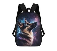 sinyumoney Galactic Dog Portrait -20 School Backpack 3D Printed Children's 17inch Backpacks Bag Bookbag for Kids Boy Girl Book Bags Kids School Bag Travel Rucksacks