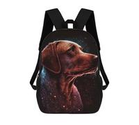 sinyumoney Galactic Dog Portrait -22 Kids School Backpack 17 Inch School Bag 3D Printed School Bag for Boys Elementary And Middle School Students