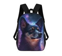 sinyumoney Galactic Dog Portrait -3 17inch School Bag 3D Printed Children's School Backpack Casual Fashion Travel Backpacks for Kids School Students