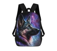 sinyumoney Galactic Dog Portrait Art Print Backpacks Kids 17inch School Backpack School Bag 3D Printed School Bag for Boys Elementary And Middle School Students