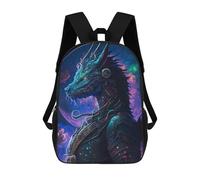 sinyumoney Galactic Dragon Armor Kids School Backpack 3D Printed Backpacks Fashion School Bag Rucksacks for Boys Elementary And Middle School Students 17inch