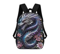 sinyumoney Galactic Dragon Chronicles 17 Inch Backpacks Kids Schoolbag,3D Printed Elementary And Middle School Students Backpacks for Boys Girls
