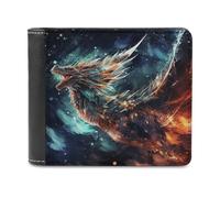 sinyumoney Galactic Dragon Flight 3D Print PU Leather Wallet Card Slots Coin RFID Blocking Leather Wallet Craftsmanship Gifts 11.7cm*9.5cm