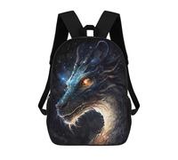 sinyumoney Galactic Dragon Head Art Print 3D Printed 17 Inch School Backpack Casual Children's Backpacks 3D Printed for Boys Elementary And Middle