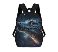 sinyumoney Galactic Dragon Head Children's 17 Inch School Backpack 3D Printed Casual Daypacks for Kids Travel Rucksacks Book Bags Kids School Bag