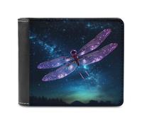 sinyumoney Galactic Dragonfly in Night Sky 3D Print Men's Wallet Credit Card Holder RFID Blocking Stylish Slots Note Section Purse for Boys Girls 11.7cm*9.5cm