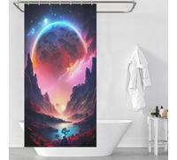 sinyumoney Galactic Eden Landscape Shower Curtains Mould Proof Thicken Durable Polyester Modern Polyester Water Repellent for Kids Women Men 35.43x70.87Inch（90x180cm）