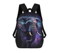 sinyumoney Galactic Elephant Art Print School Backpack Large School Backpack for Boys for Campus Outdoor Travel Sports 17inch