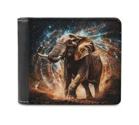 sinyumoney Galactic Elephant Majesty -6 3D Print Clutch Purse ID Window Coin Banknote Compartments Slim Elegant Purse for Boys Girls 11.7cm*9.5cm