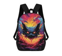 sinyumoney Galactic Feline Eyes 17inch School Bag 3D Printed Children's School Backpack Casual Fashion Travel Backpacks for Kids School Students