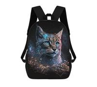 sinyumoney Galactic Feline Majesty-4 Backpacks, Kids Backpack Student School Bag 3D Printed Travel Backpacks Fashion Accessory Backpack Children Waterproof School Bags 17inch