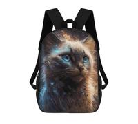 sinyumoney Galactic Feline Majesty -5 Backpacks, Kids Backpack Student School Bag 3D Printed Travel Backpacks Fashion Accessory Backpack Children Waterproof School Bags 17inch