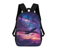 sinyumoney Galactic Flight Adventure Children's School Backpack Fashion Casual 17inch 3D Printed School Bags Boy School Backpack Large Backpack
