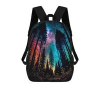 sinyumoney Galactic Forest Fantasy Children's Backpack, Schoolbag Large Capacity Students Bookbag Rucksack Knapsack for Boys Girls Adults Teen 17inch