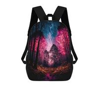 sinyumoney Galactic Forest Glow -1 Kids Backpack,School Backpack Kids School Bag 3D Printed Cartoon Large Capacity Backpack for Kids Boys And Girls 17inch