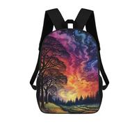 sinyumoney Galactic Forest Pathway Kids School Backpack 3D Printed Fashion School Bag Casual School Bag for Boys Elementary And Middle School Students 17inch