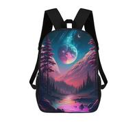 sinyumoney Galactic Forest Serenity 3D Printed Children's School Backpack for Kids Travel Rucksacks Book Bags Kids School Bag 17inch