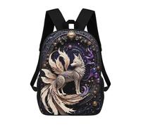 sinyumoney Galactic Fox Chronicles 3D Printed 17inch Kids School Backpack School Bag Fashion Rucksacks for Boys Elementary And Middle School Students
