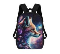 sinyumoney Galactic Fox Fantasy Art Print School Bags Lightweight Schoolbag Dayback Bookbag College for Boys/Girls/Teenagers 17inch
