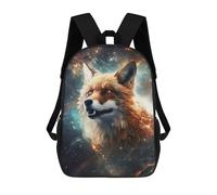 sinyumoney Galactic Fox Majesty Children's Backpack, Schoolbag Large Capacity Students Bookbag Rucksack Knapsack for Boys Girls Adults Teen 17inch