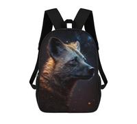 sinyumoney Galactic Fox Portrait -1 School Backpack Fashion Stationery Backpack Waterproof Casual Daypacks for Camping Outdoor Adventures And Daily Travel 17inch