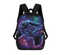 sinyumoney Galactic Gaming Controller 17 Inch School Bag Backpack Teen Schoolbag 3D Printing Adjustable Schoolbag Fashion Pocket Bag for Kids Boys Girls Students
