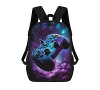 sinyumoney Galactic Gaming Controller Art -4 Backpack School Backpack Kids School Bag Large Capacity Kids Backpack for School Rucksack 3D Book Bag Gifts for Kids 17inch
