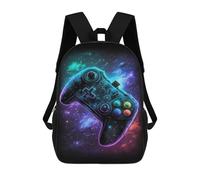 sinyumoney Galactic Gaming Controller Art -7 17 Inch School Bag Backpack Teen Schoolbag 3D Printing Adjustable Schoolbag Fashion Pocket Bag for Kids Boys Girls Students