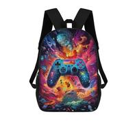 sinyumoney Galactic Gaming Odyssey School Bag 3D Printed Backpacks Fashion Kids School Backpack Boys Rucksacks for Boys Middle School Students 17inch