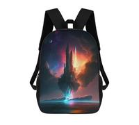 sinyumoney Galactic Gateway -1 Children's School Backpack 3D Printed for Kids Travel Rucksacks Book Bags for Boys Elementary School Students 17inch