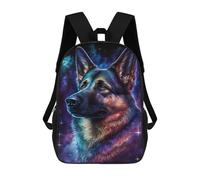 sinyumoney Galactic German Shepherd Art Print -2 School Bags Computer Rucksack for School/Work/Travel for Camping Outdoor Adventures And Daily Travel 17inch