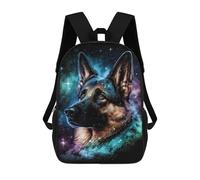 sinyumoney Galactic German Shepherd Art Print -4 17inch School Bag 3D Printed Children's School Backpack Casual Fashion Travel Backpacks for Kids School Students