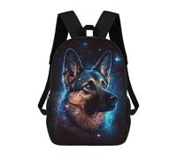sinyumoney Galactic German Shepherd Art Print -5 Rucksack School Secondary High School College Backpack Travel for Campus Outdoor Travel Sports 17inch