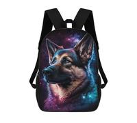 sinyumoney Galactic German Shepherd Art Print School Backpack High Secondary School Bags Casual Backpack for Girl, Teen Girls 17inch