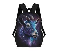 sinyumoney Galactic Goat Portrait -2 Children's Backpacks School Backpack 3D Printed for Kids Travel Rucksacks Book Bags Kids 17inch School Bag