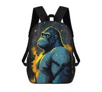 sinyumoney Galactic Gorilla Guardian 3D Printed Children's School Backpack for Kids High Capacity Travel Rucksacks Book Bags Kids School Bag Back Pack 17inch