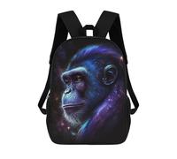 sinyumoney Galactic Gorilla Portrait Rucksack Water Resistant Travel Backpack Computer Bag for Teenage Girls Boys Women Men 17inch