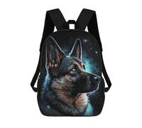 sinyumoney Galactic Guardian German Shepherd Art Print -2 School Backpack Fashion Stationery Backpack Waterproof Casual Daypacks for Camping Outdoor Adventures And Daily Travel 17inch