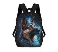 sinyumoney Galactic Guardian German Shepherd Art Print -3 Backpack School Bag Daypacks Business Backpack Water Resistant Bookbag for Girls Boys Teenage 17inch