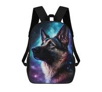 sinyumoney Galactic Guardian German Shepherd Art Print Backpack School Bag Lightweight Casual Daypack School Backpacks for School/Work/Travel 17inch