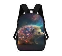 sinyumoney Galactic Hedgehog School Bag 3D Printed Backpacks Fashion Kids School Backpack Boys Rucksacks for Boys Middle School Students 17inch