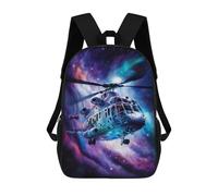 sinyumoney Galactic Helicopter Adventure -12 School Backpack Business Durable Laptop Bag for Camping Outdoor Adventures And Daily Travel 17inch
