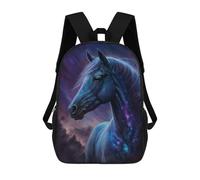 sinyumoney Galactic Horse Art Print-13 3D Printed Children's School Backpack for Kids High Capacity Travel Rucksacks 17 Inch Book Bags Kids