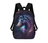 sinyumoney Galactic Horse Art Print-8 Kids School Backpack 17 Inch School Bag 3D Printed School Bag for Boys Elementary And Middle School Students