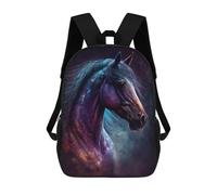 sinyumoney Galactic Horse Art Print-9 17 Inch Backpacks Kids Schoolbag,3D Printed Elementary And Middle School Students Backpacks for Boys Girls