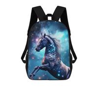 sinyumoney Galactic Horse Dreamscape Backpacks, Kids Backpack Student School Bag 3D Printed Travel Backpacks Fashion Accessory Backpack Children Waterproof School Bags 17inch