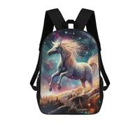 sinyumoney Galactic Horse Fantasy School Bag 3D Printed Children's School Backpack Casual Fashion Travel Backpacks for Kids School Students 17inch